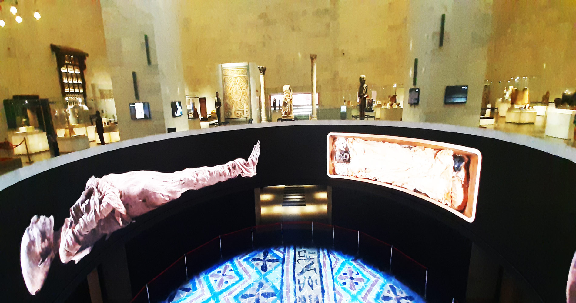 The National Museum of Egyptian Civilization include The Royal Mummies, Old Coptic Cairo and Cave church